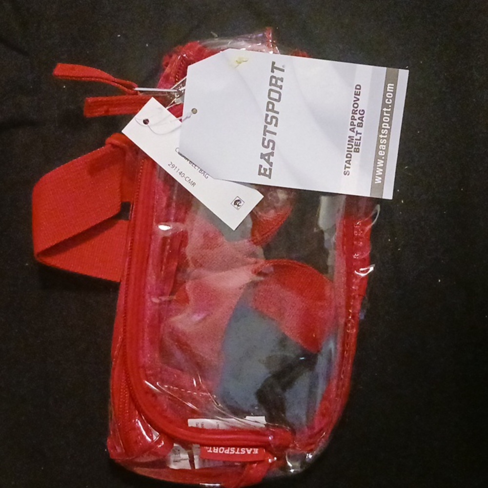 EASTPORT Clear Red Belt Bag Stadium Approved